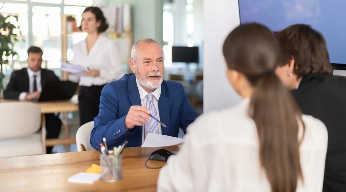 Loan officer meeting with a client