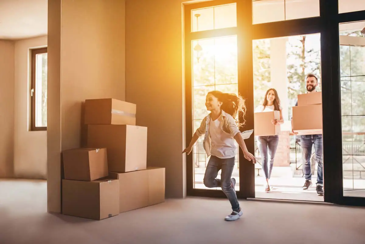 Family moving into their new home
