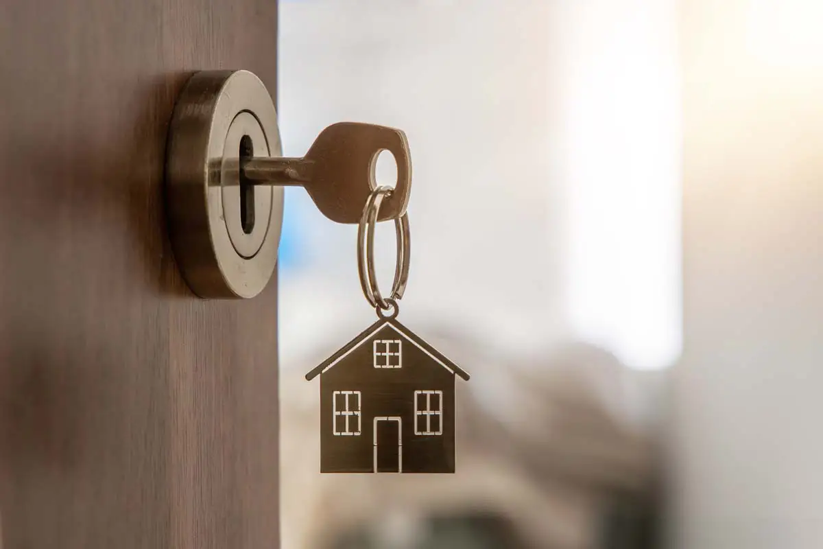 Front door with house keys