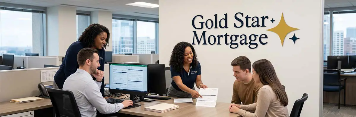 Reviewing credit and mortgage paperwork with a loan officer